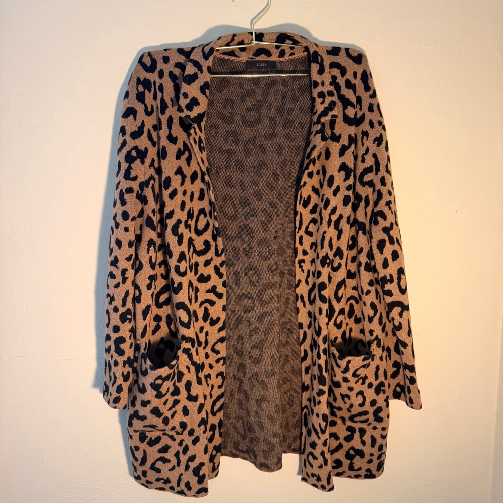 J. Crew Leapord Print Cardigan
